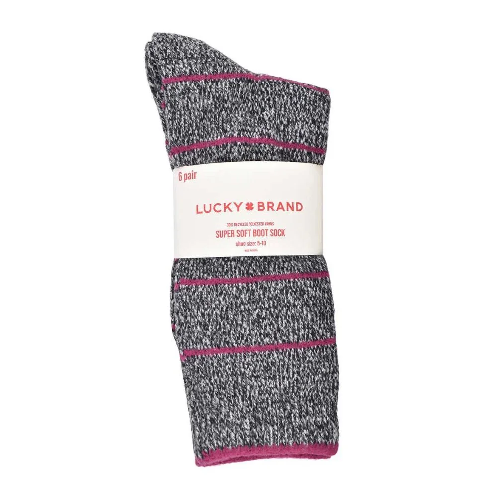 Lucky Brand Ladies' Boot Sock, 6-pair‎